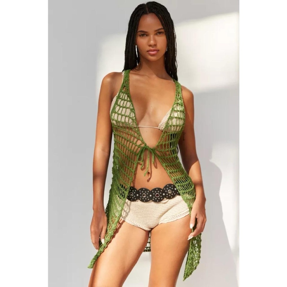 Urban Outfitters Green Crochet Knit Cover-Up - Picture 5 of 7